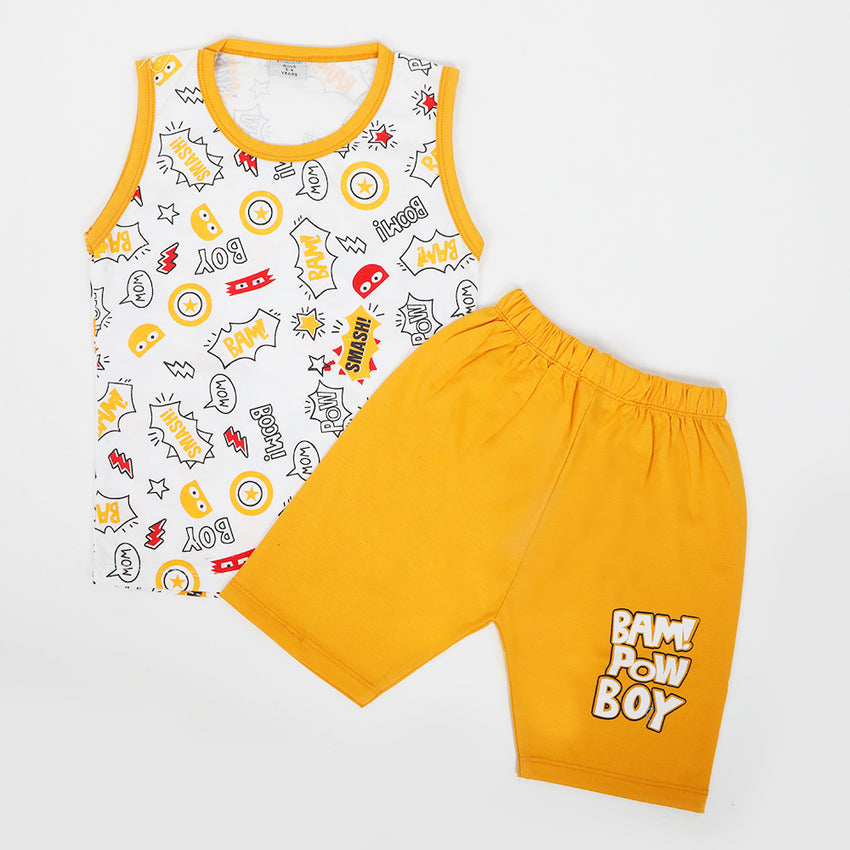 Boys Sando Suit - Yellow