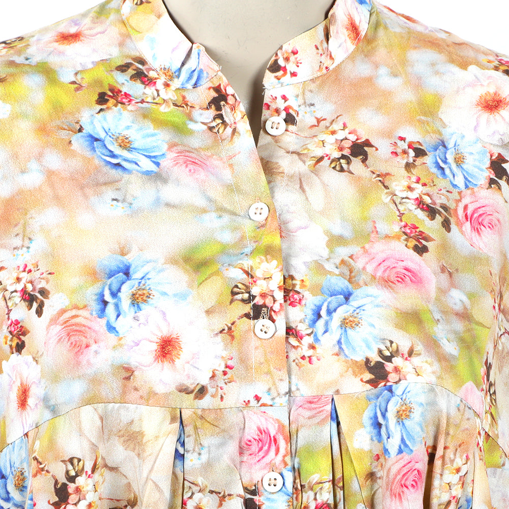 Women's Linen Printed Top - Fawn, Women T-Shirts & Tops, Chase Value, Chase Value