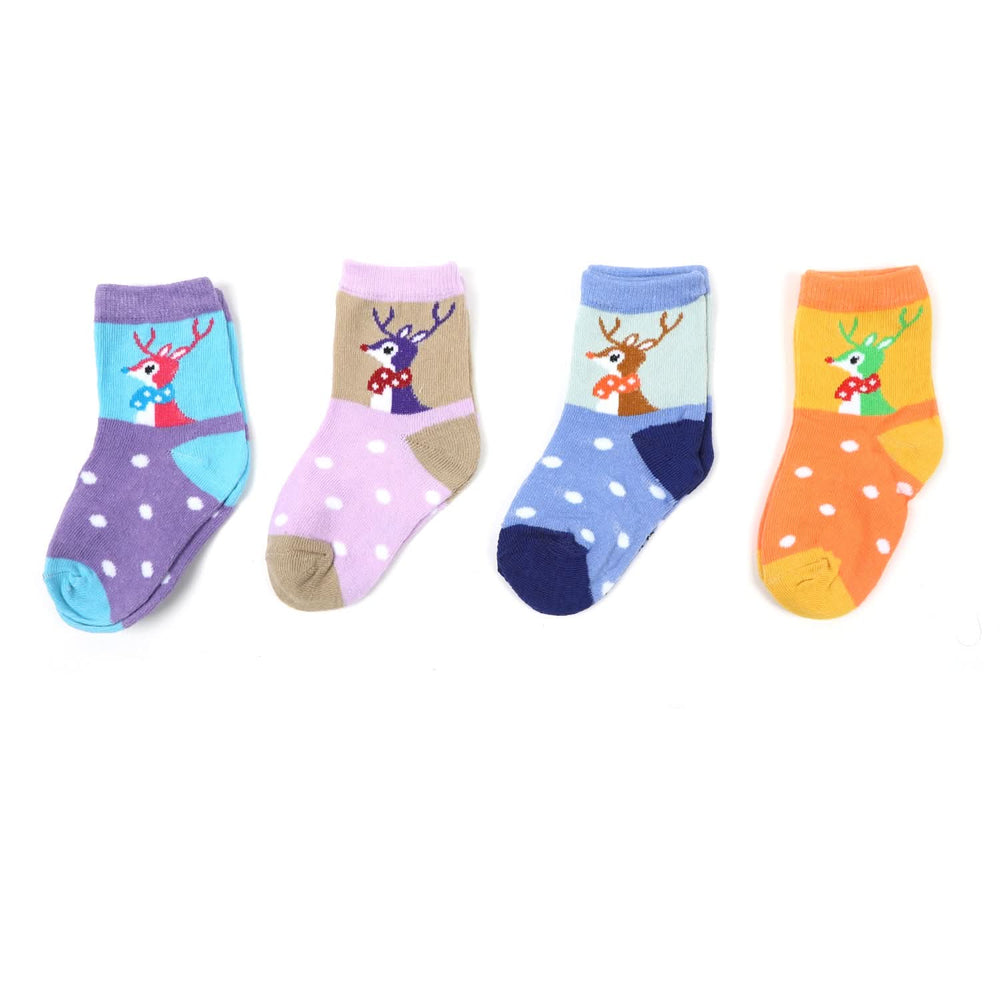 Girls 4Pcs Socks - Multi Color, Girls Socks, Chase Value, Chase Value