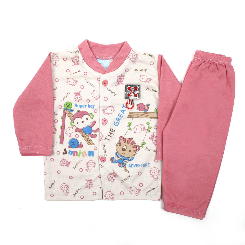 Newborn Boys Full Sleeves Suit - Tea Pink