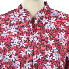 Women's Linen Printed Top - Maroon