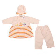 Newborn Girls Full Sleeevs Suit - Peach