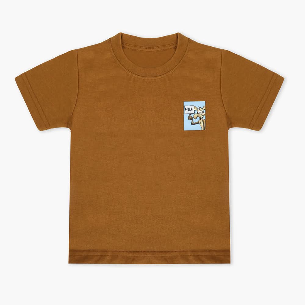 Boys Half Sleeves T-Shirt - Brown, Boys T-Shirts, Chase Value, Chase Value