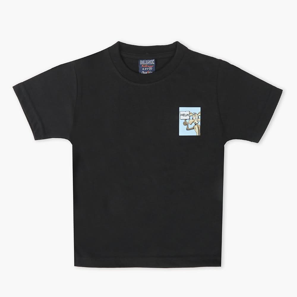 Boys Half Sleeves T-Shirt - Black, Boys T-Shirts, Chase Value, Chase Value