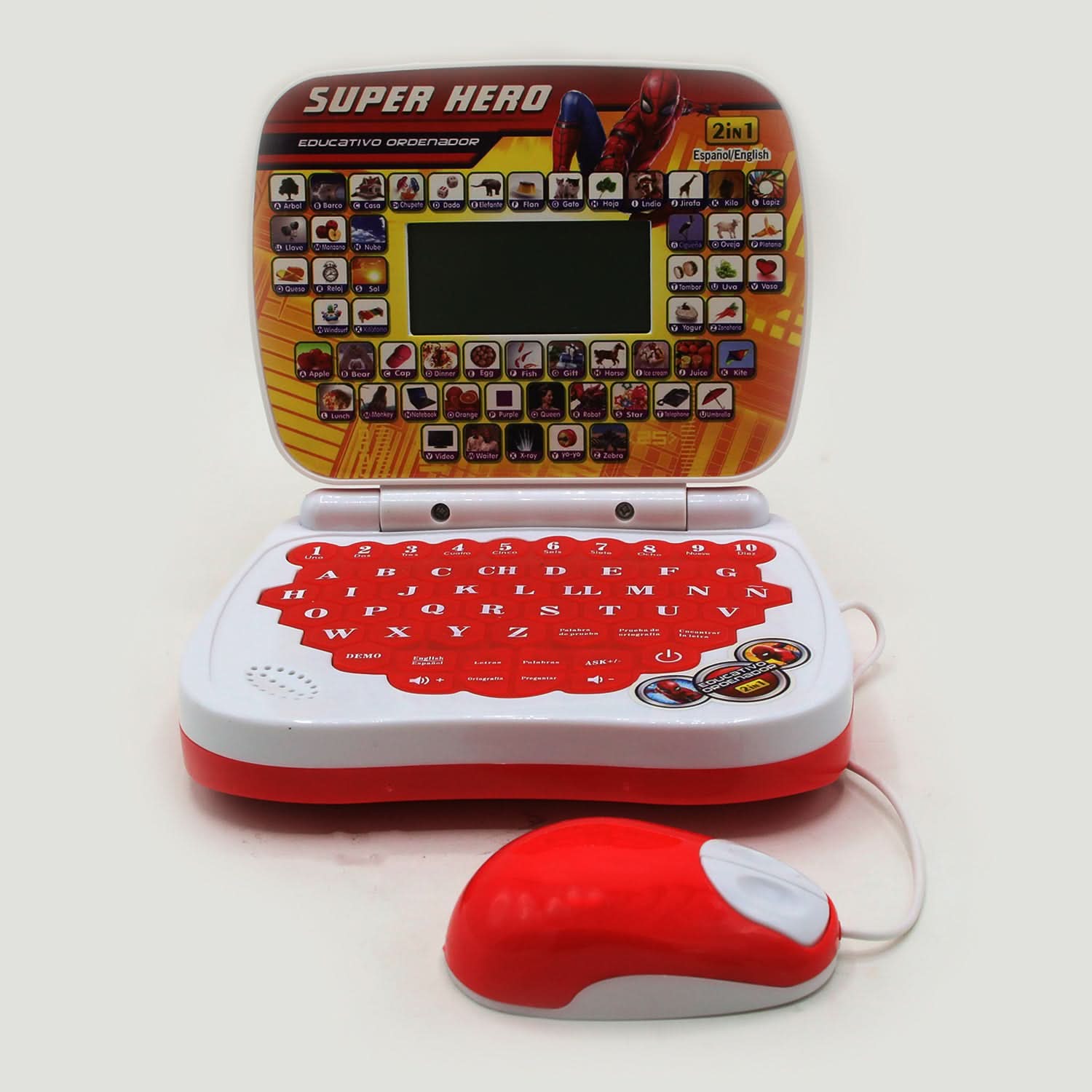 Learning English Educational Laptop Spider-Man - Red, Educational Books, Chase Value, Chase Value