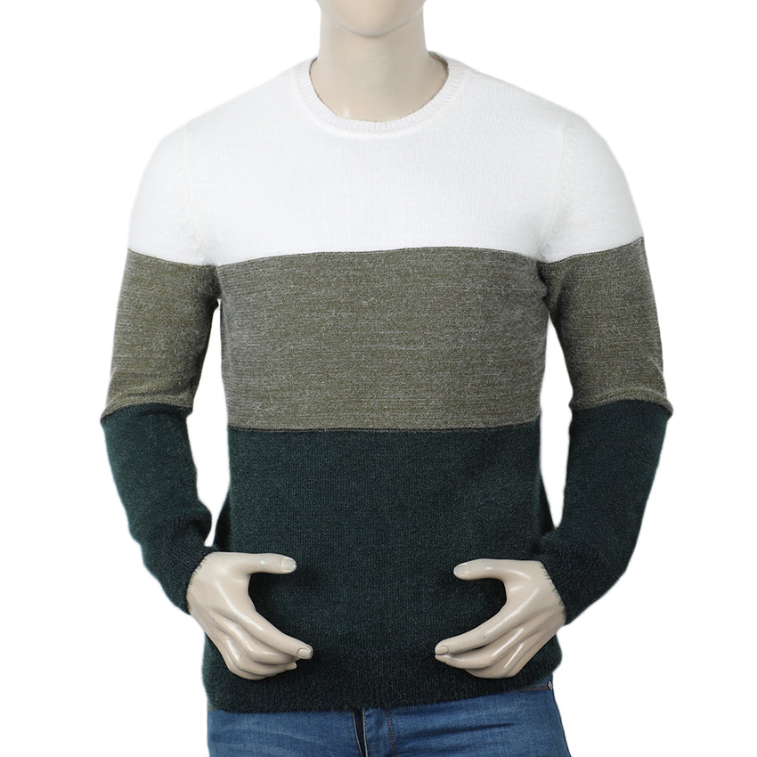 Eminent Men's Full Sleeve Sweaters - White & Green