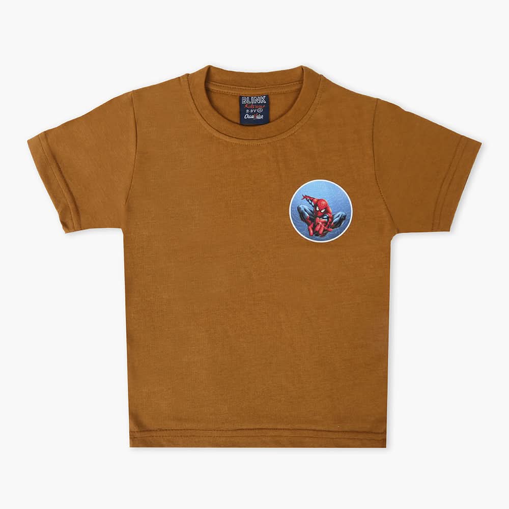 Boys Half Sleeves T-Shirt - Brown, Boys T-Shirts, Chase Value, Chase Value