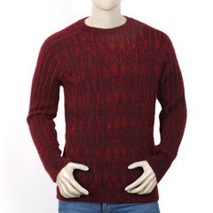 Eminent Men's Full Sleeve Sweaters - Dark Red & Navy Blue