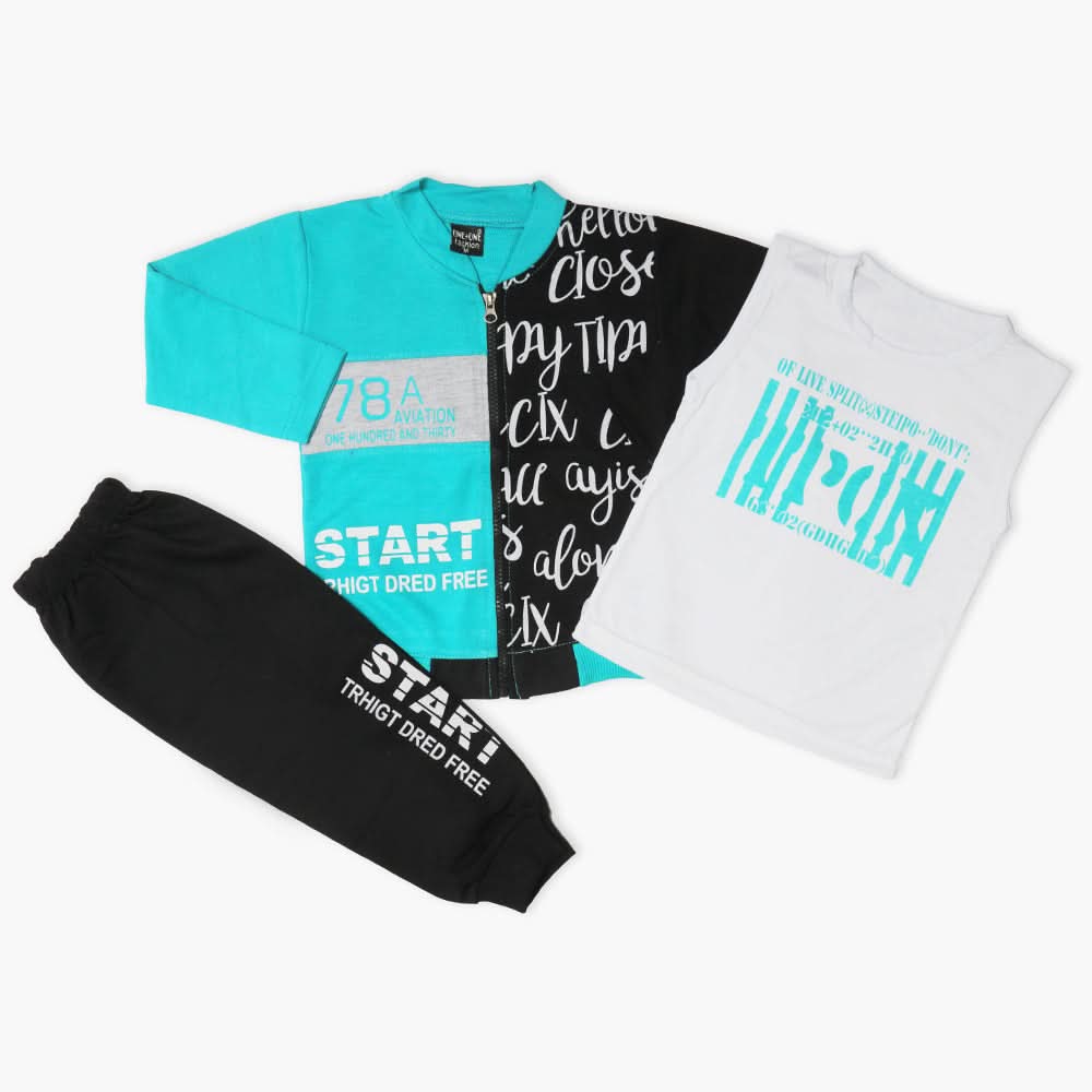 Boys 3Pcs Suit - Sky Blue, Boys Sets & Suits, Chase Value, Chase Value