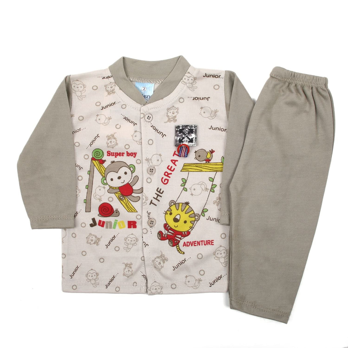 Newborn Boys Full Sleeves Suit - Grey, Newborn Boys Sets & Suits, Chase Value, Chase Value