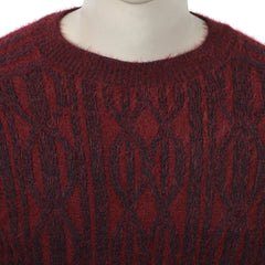 Eminent Men's Full Sleeve Sweaters - Dark Red & Navy Blue