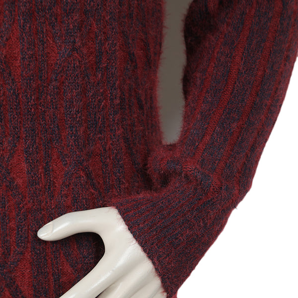 Eminent Men's Full Sleeve Sweaters - Dark Red & Navy Blue