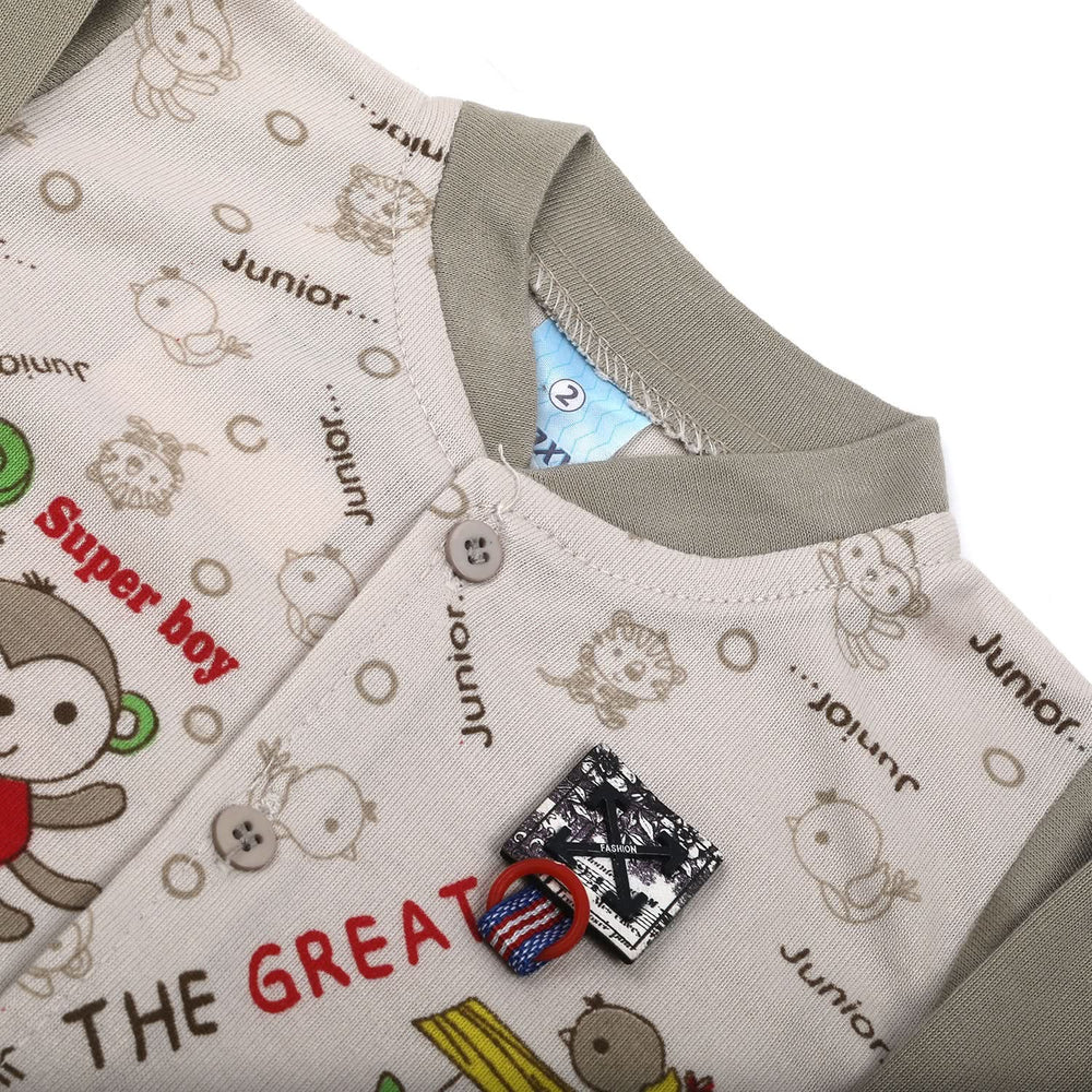 Newborn Boys Full Sleeves Suit - Grey, Newborn Boys Sets & Suits, Chase Value, Chase Value