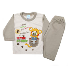 Newborn Boys Full Sleeves Suit - Light Grey