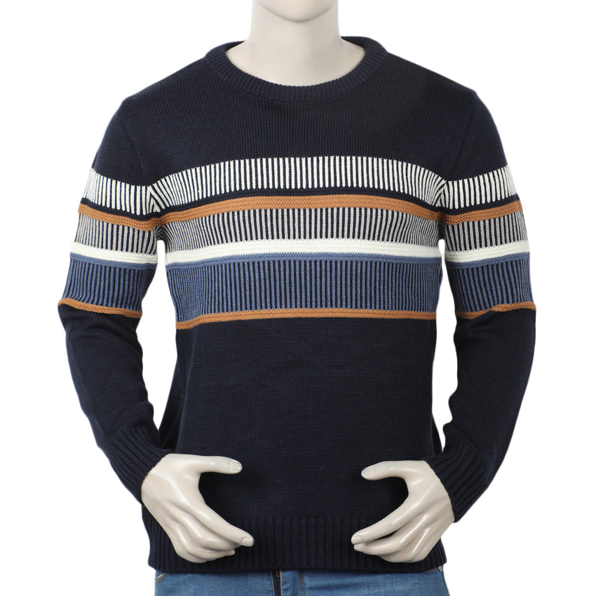 Eminent Men's Full Sleeve Sweaters - Navy Blue