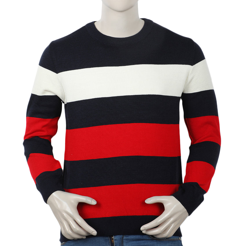 Eminent Men's Full Sleeve Sweaters - Navy Blue & Red