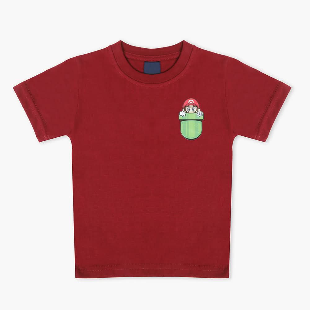Boys Half Sleeves T-Shirt - Maroon, Boys T-Shirts, Chase Value, Chase Value