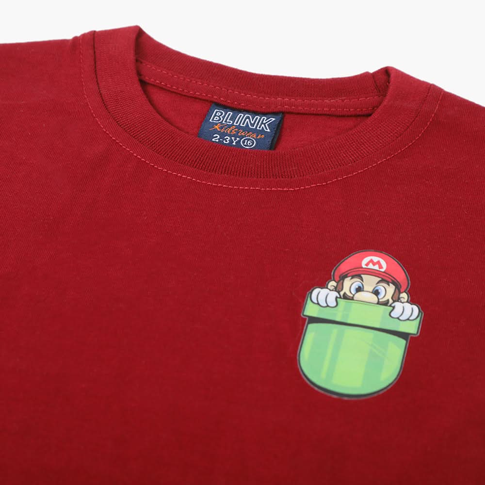 Boys Half Sleeves T-Shirt - Maroon, Boys T-Shirts, Chase Value, Chase Value