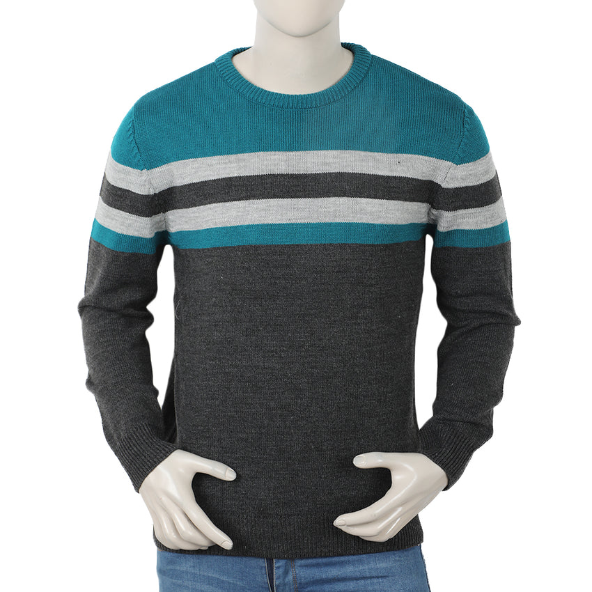 Eminent Men's Full Sleeve Sweaters - Teal & Charcoal