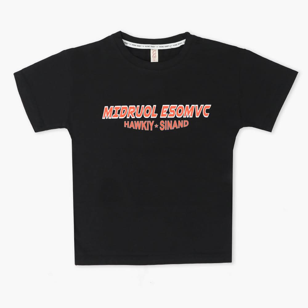 Boys Half Sleeves T-Shirt - Black, Boys T-Shirts, Chase Value, Chase Value