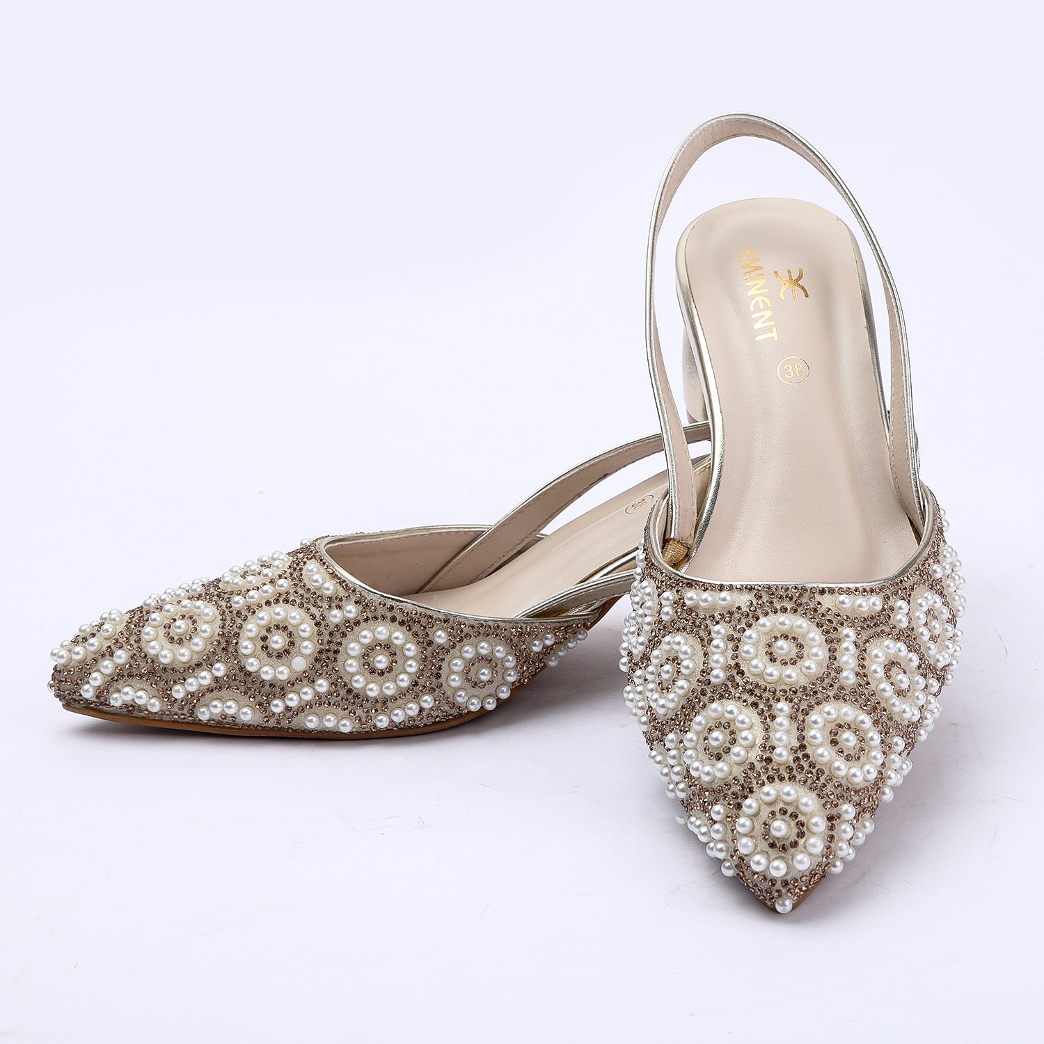 Eminent Women's Heel Banto Sandal - Golden, Women Heels, Eminent, Chase Value