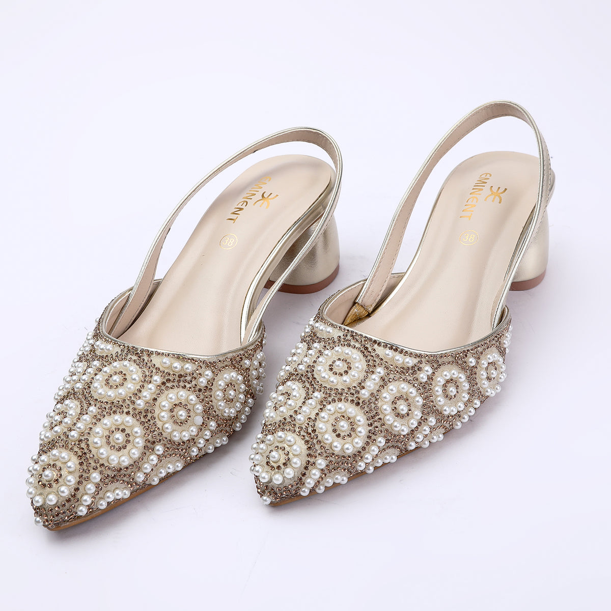 Eminent Women's Heel Banto Sandal - Golden, Women Heels, Eminent, Chase Value