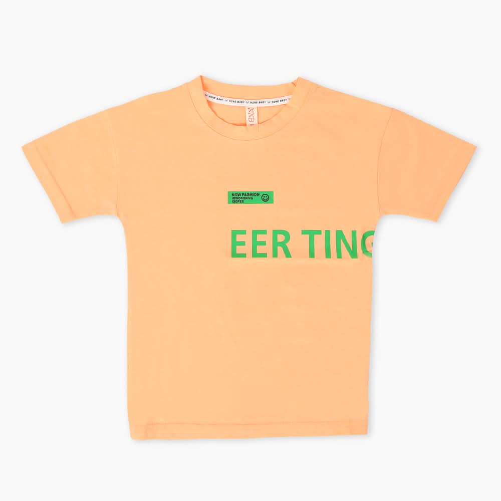 Boys Half Sleeves T-Shirt - Peach, Boys T-Shirts, Chase Value, Chase Value