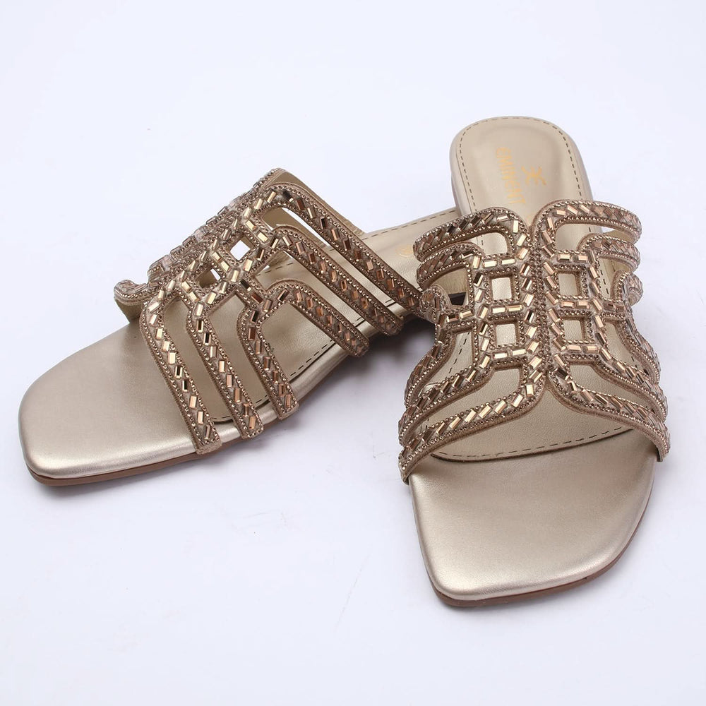 Eminent Women's Fancy Slipper - Golden, Women Slippers, Chase Value, Chase Value