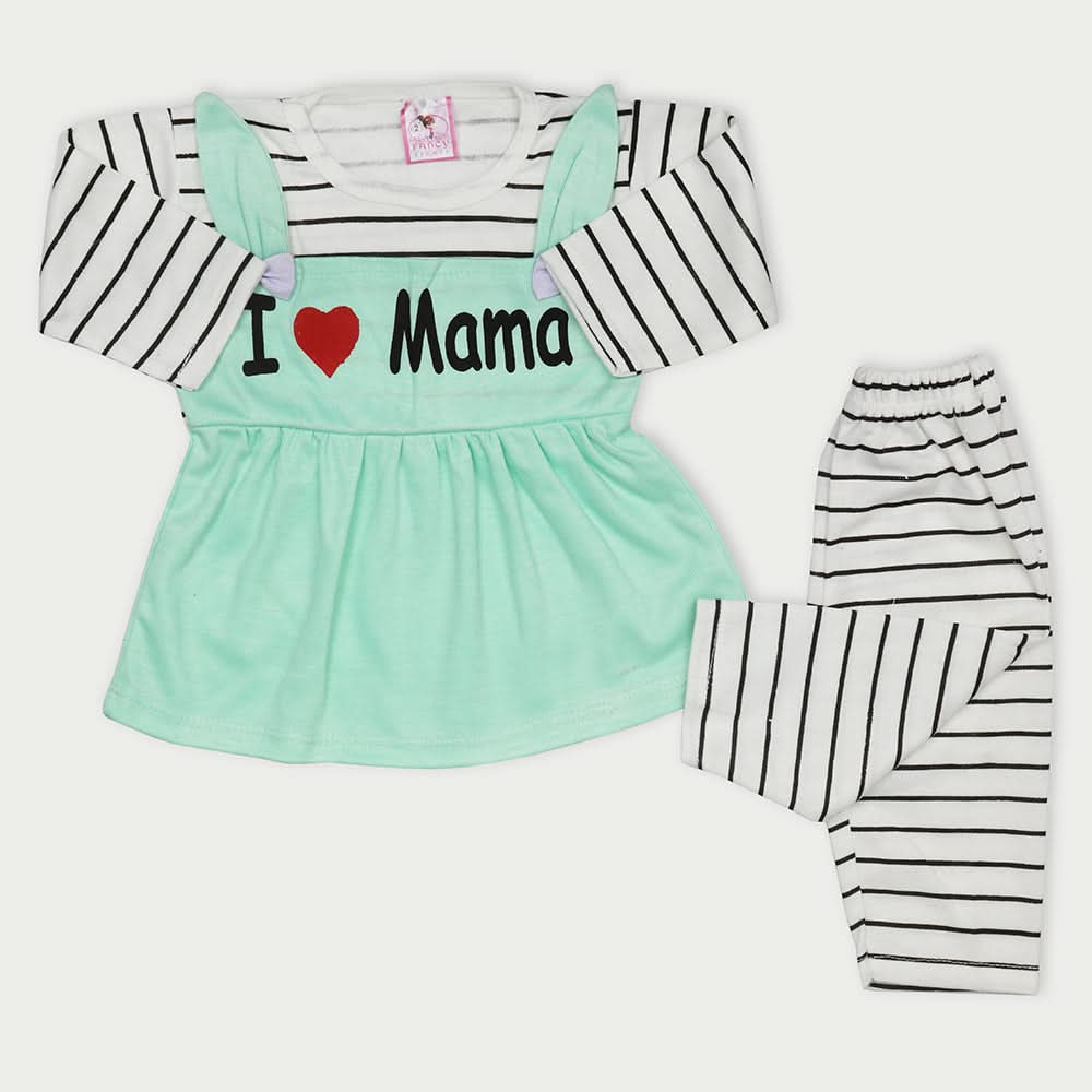 Newborn Girls Full Sleeves Suit - Green, Newborn Girls Winterwear, Chase Value, Chase Value