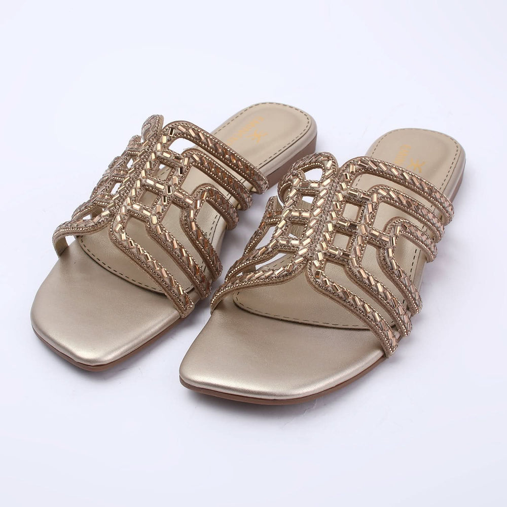 Eminent Women's Fancy Slipper - Golden, Women Slippers, Chase Value, Chase Value