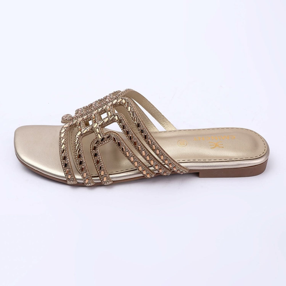 Eminent Women's Fancy Slipper - Golden, Women Slippers, Chase Value, Chase Value