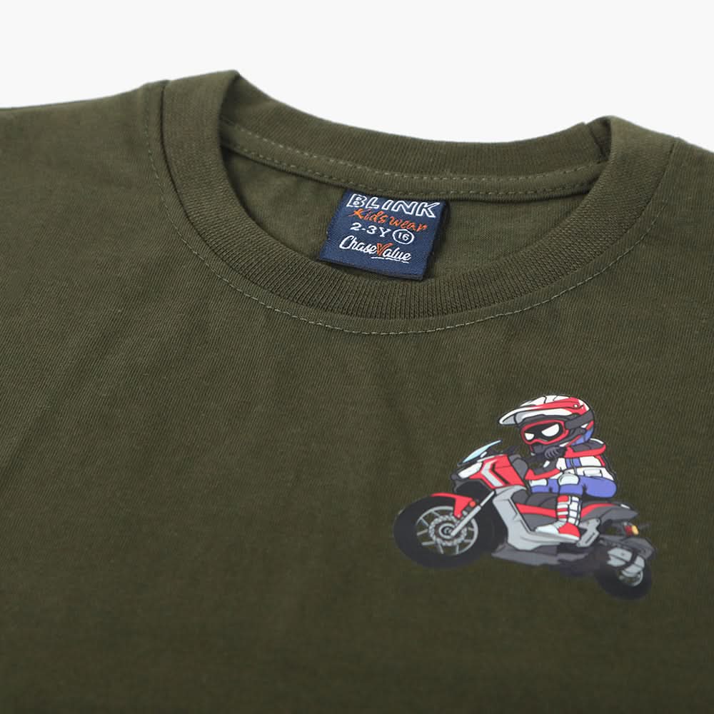 Boys Half Sleeves T-Shirt - Green, Boys T-Shirts, Chase Value, Chase Value