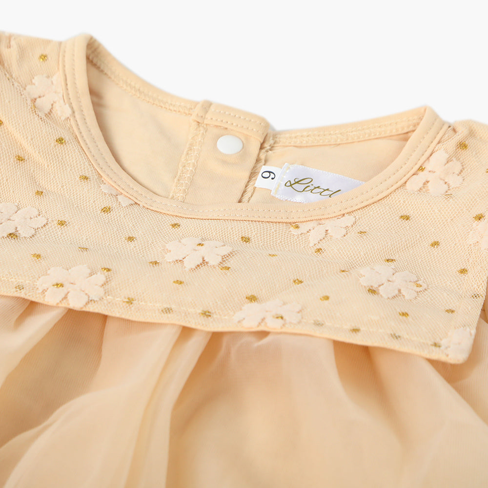 Newborn Girls Frock - Light Brown, Newborn Girls Frocks, Chase Value, Chase Value