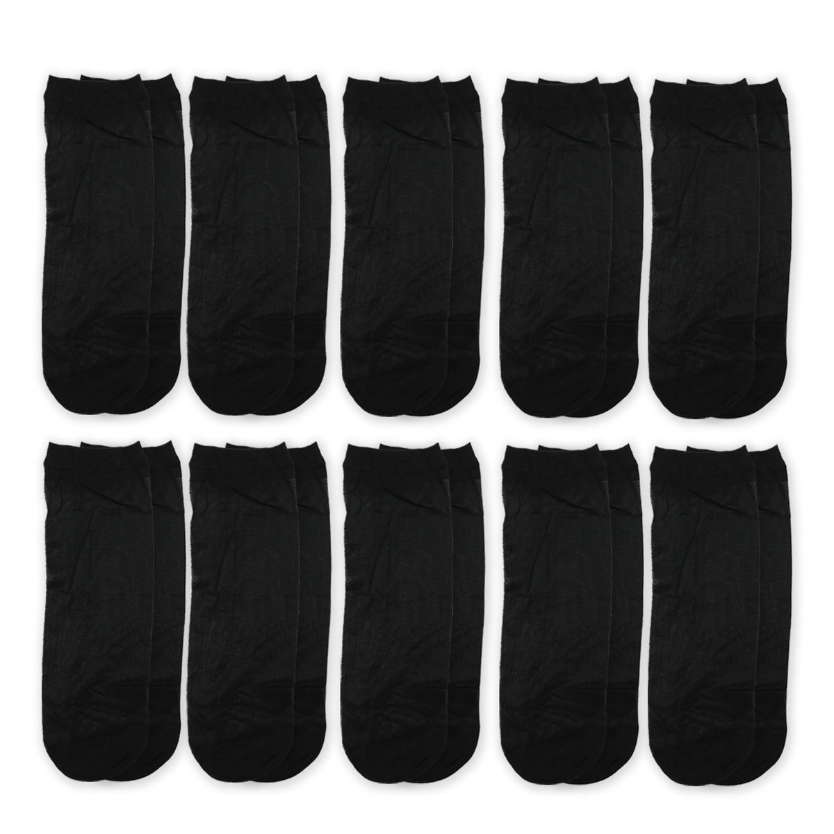 Women's 10pcs Socks - Black, Women Socks Stocking & Gloves, Chase Value, Chase Value