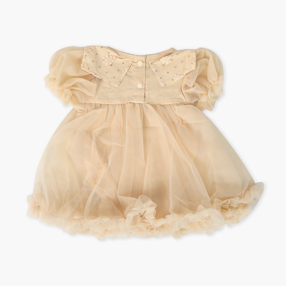 Newborn Girls Frock - Light Brown, Newborn Girls Frocks, Chase Value, Chase Value