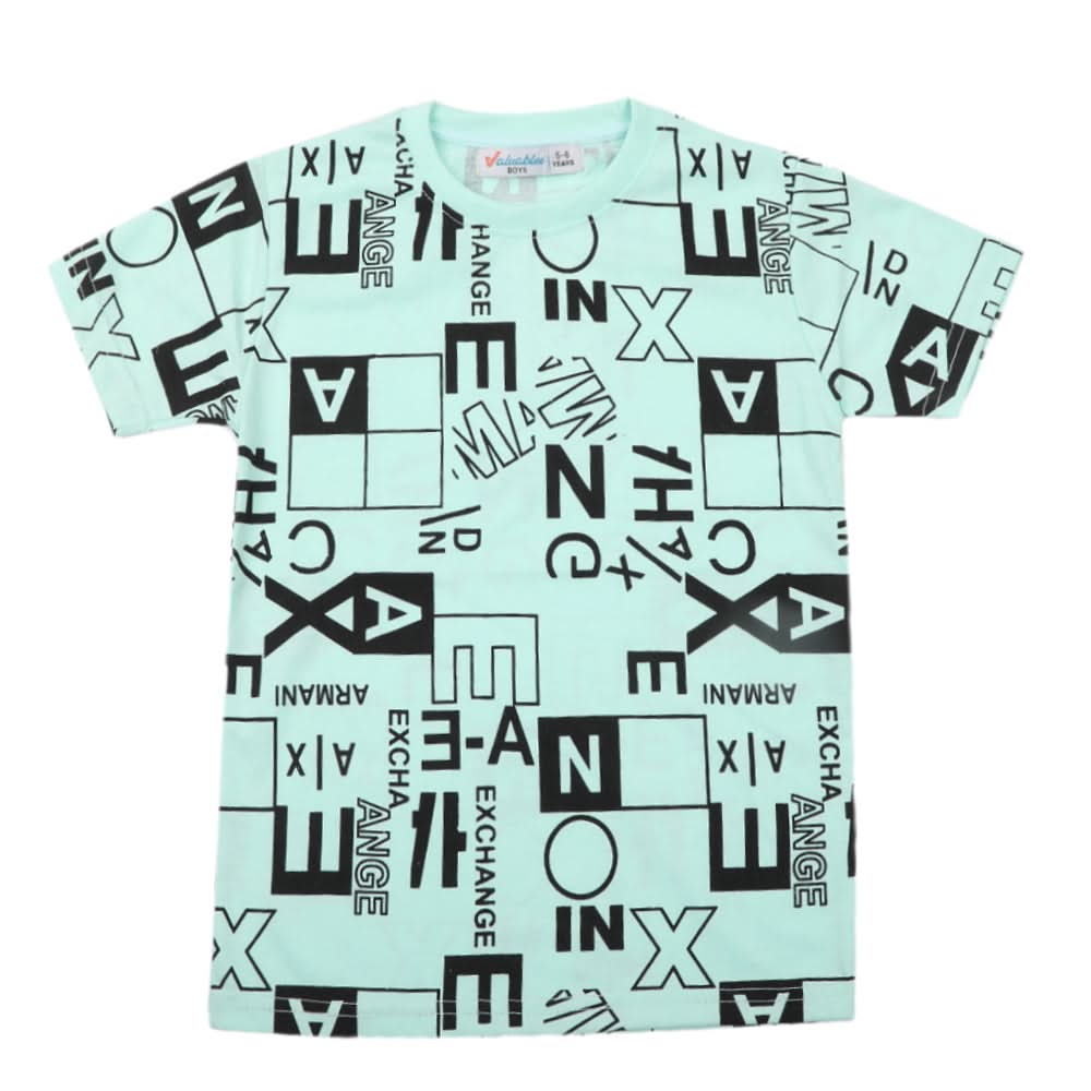 Boy Half Sleeves T-Shirt - Light Green, Boys T-Shirts, Chase Value, Chase Value