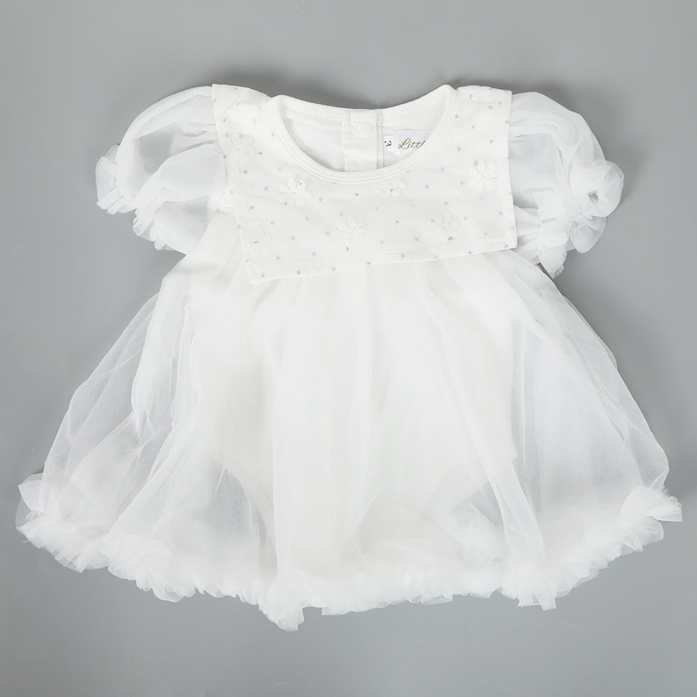 Newborn Girls Frock - White, Newborn Girls Frocks, Chase Value, Chase Value