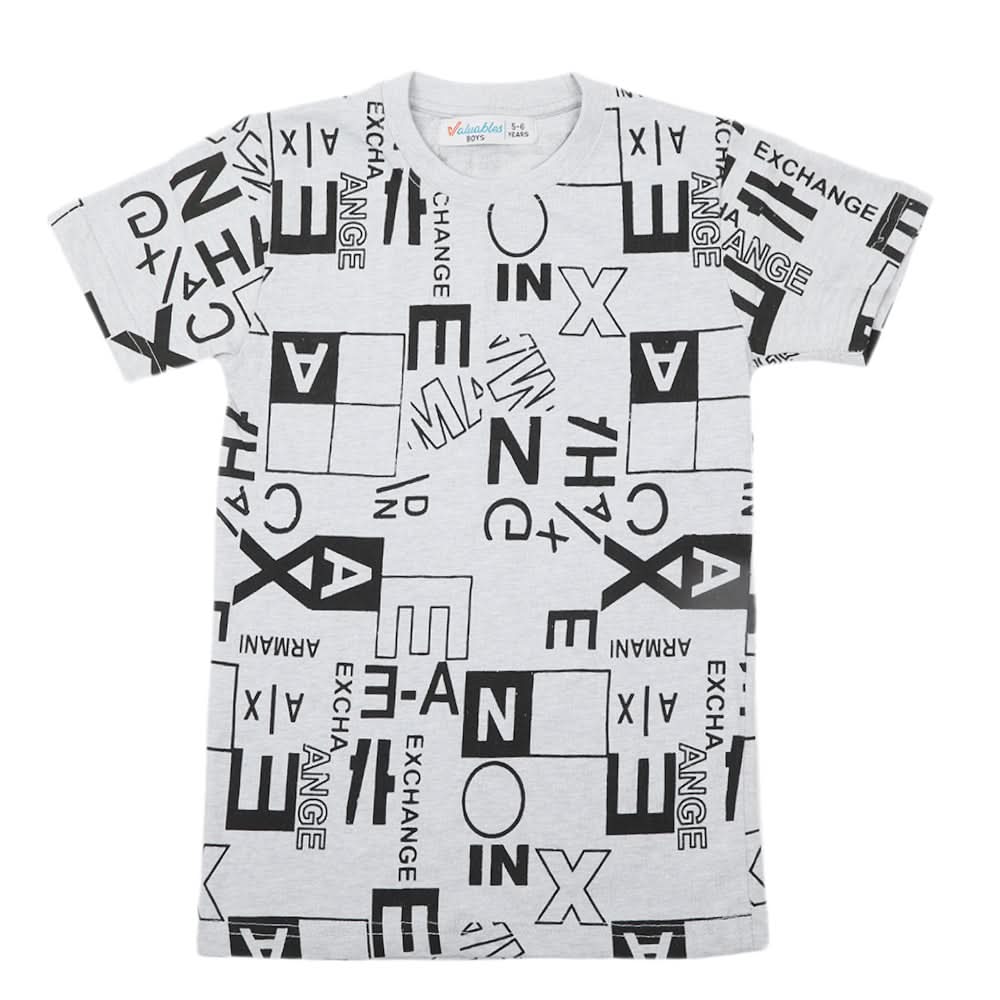 Boy Half Sleeves T-Shirt - Light Grey, Boys T-Shirts, Chase Value, Chase Value