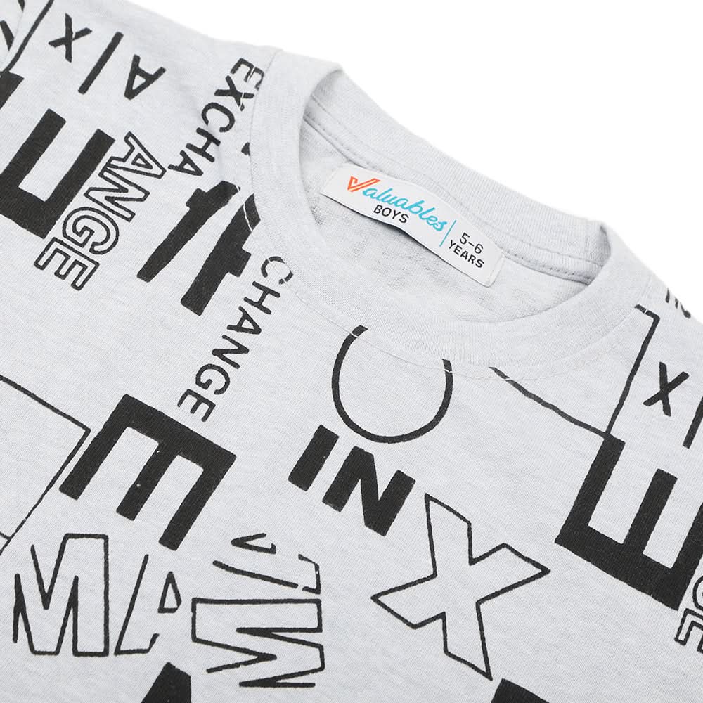Boy Half Sleeves T-Shirt - Light Grey, Boys T-Shirts, Chase Value, Chase Value