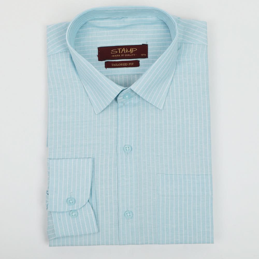 Men's Formal Stamp Stripe Shirt - Blue, Men's Shirts, Chase Value, Chase Value