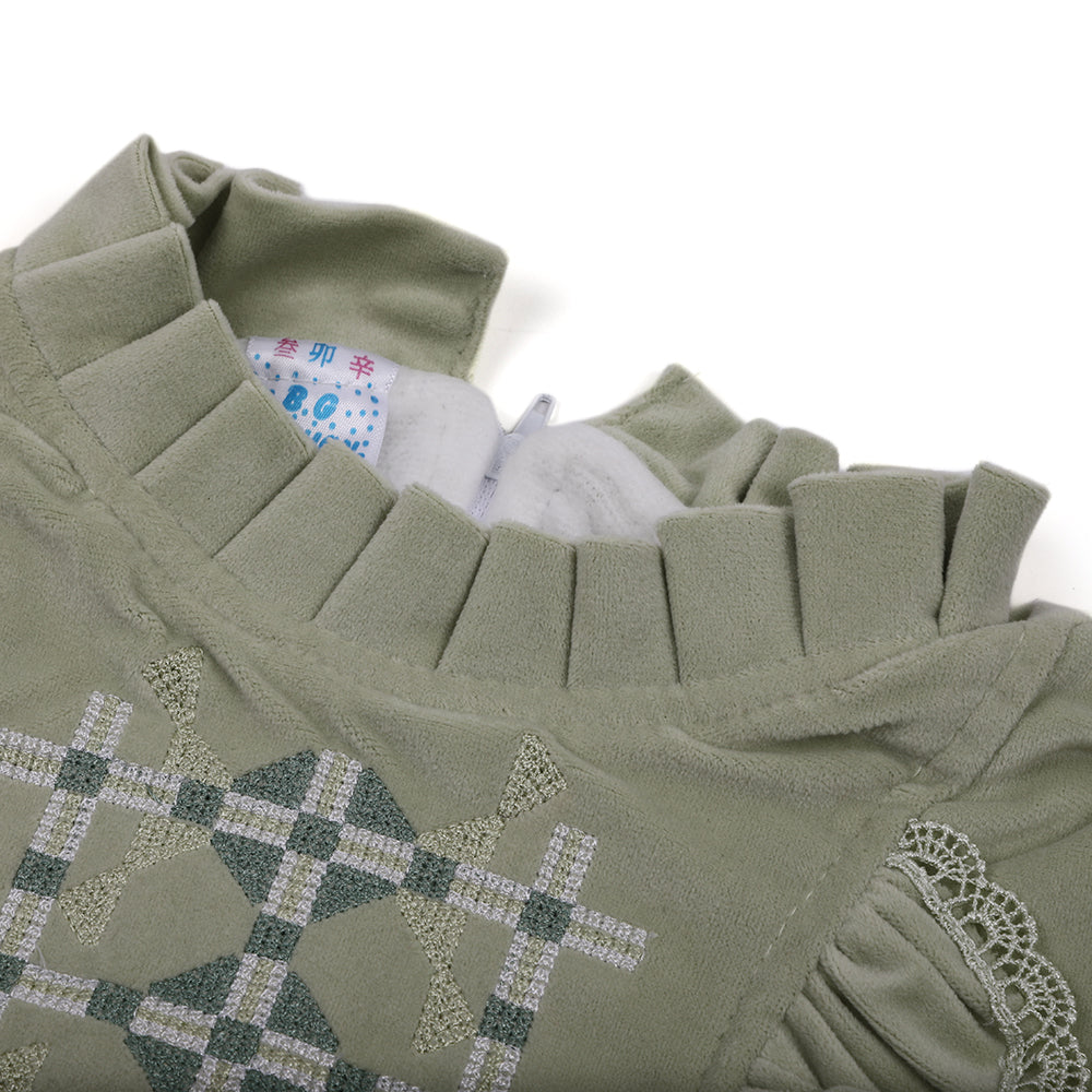 Girl Full Sleeves Denim Suit - Light Green, Girls Suits, Chase Value, Chase Value