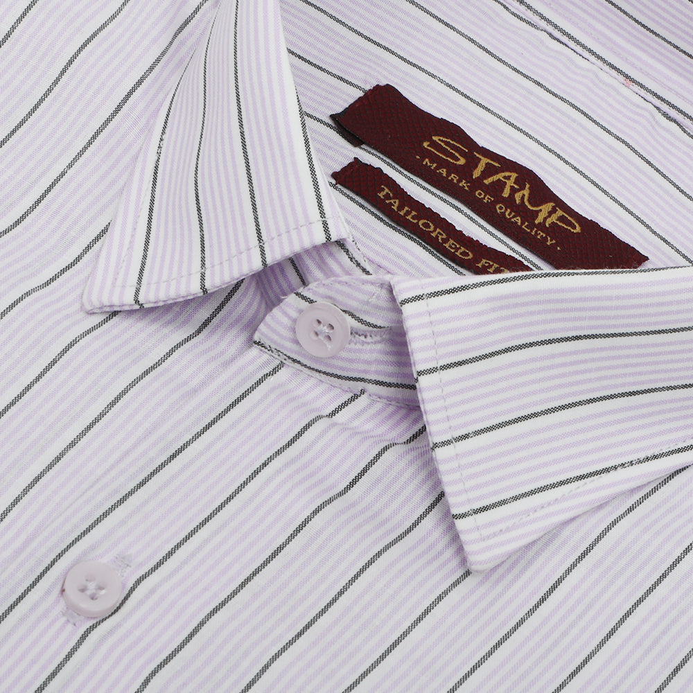 Men's Stamp Formal Stripe Shirt - Light Purple, Men's Shirts, Chase Value, Chase Value