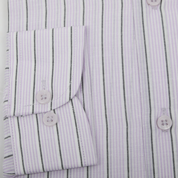 Men's Stamp Formal Stripe Shirt - Light Purple