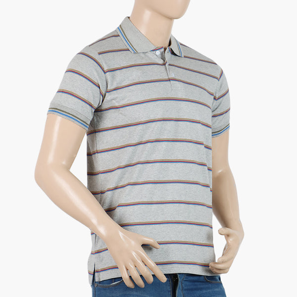 Men's Half Sleeves Tipping Collar Polo T-Shirt - Ash Grey, Men's T-Shirts & Polos, Chase Value, Chase Value