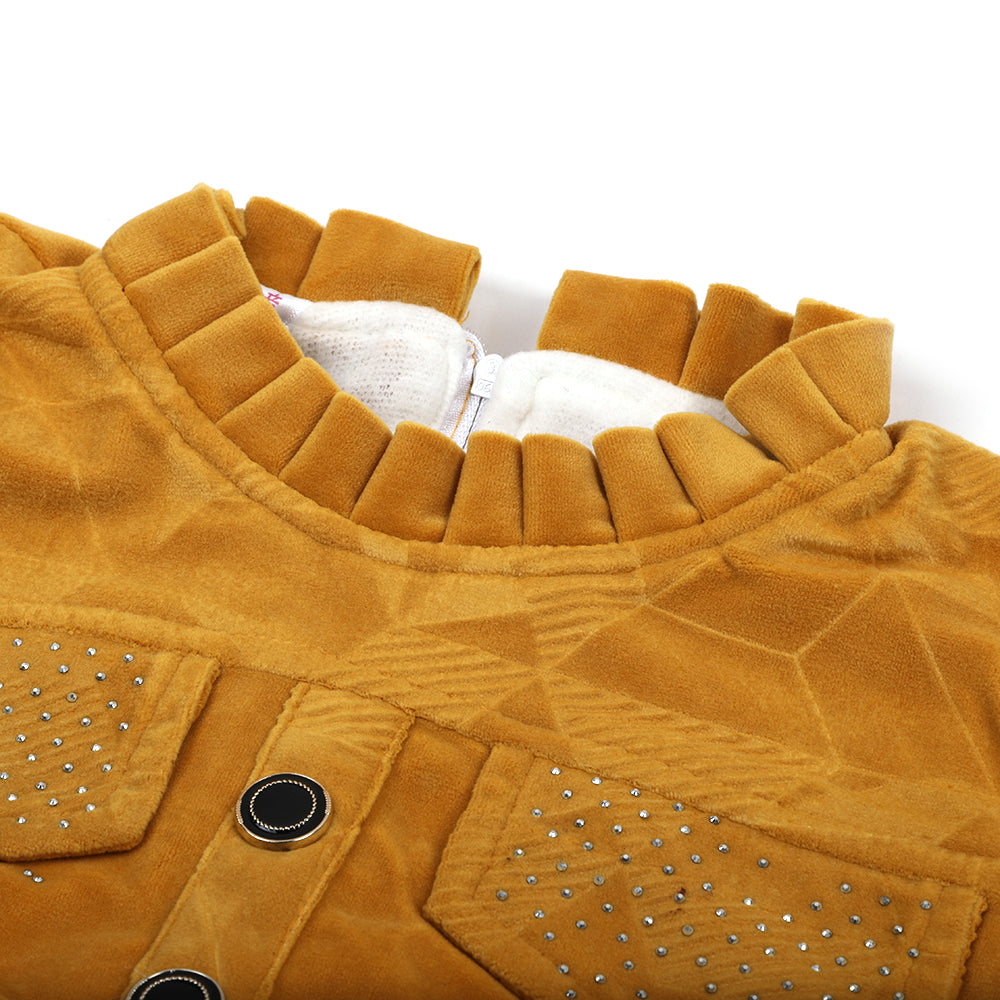 Girl Full Sleeves Tight Suit - Mustard, Girls Suits, Chase Value, Chase Value