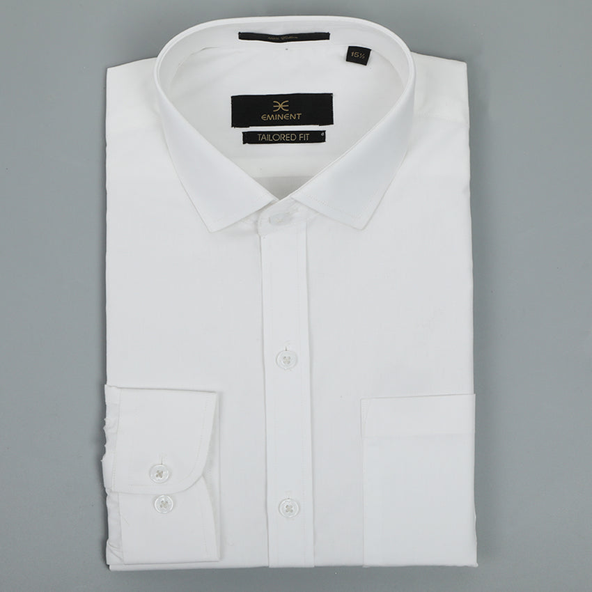 Eminent Men's Formal Plain Shirt - White