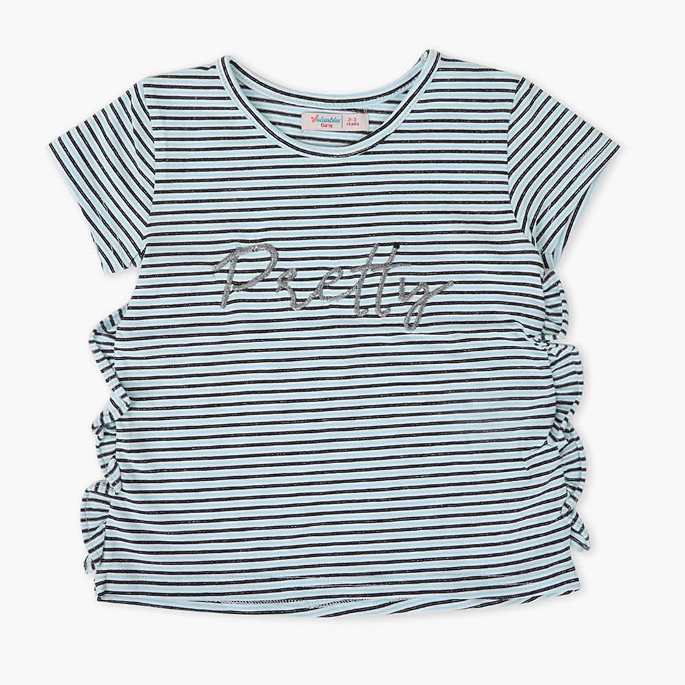 Girls Half Sleeves T-Shirt - Sky Blue, Girls T-Shirts, Chase Value, Chase Value