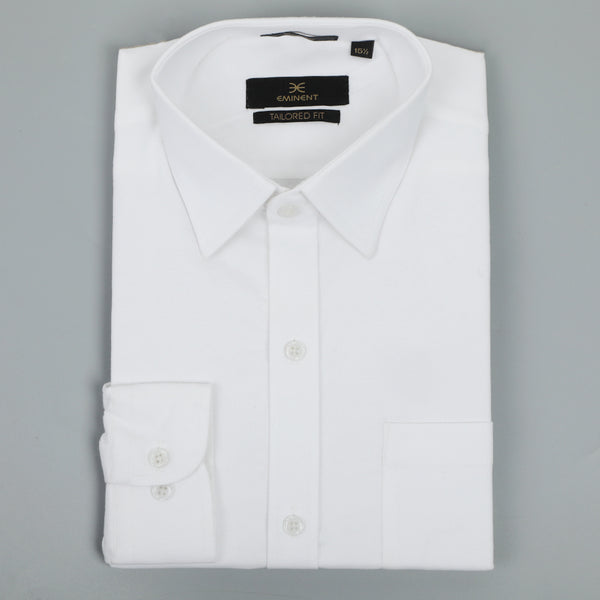 Eminent Men's Formal Plain Shirt - White