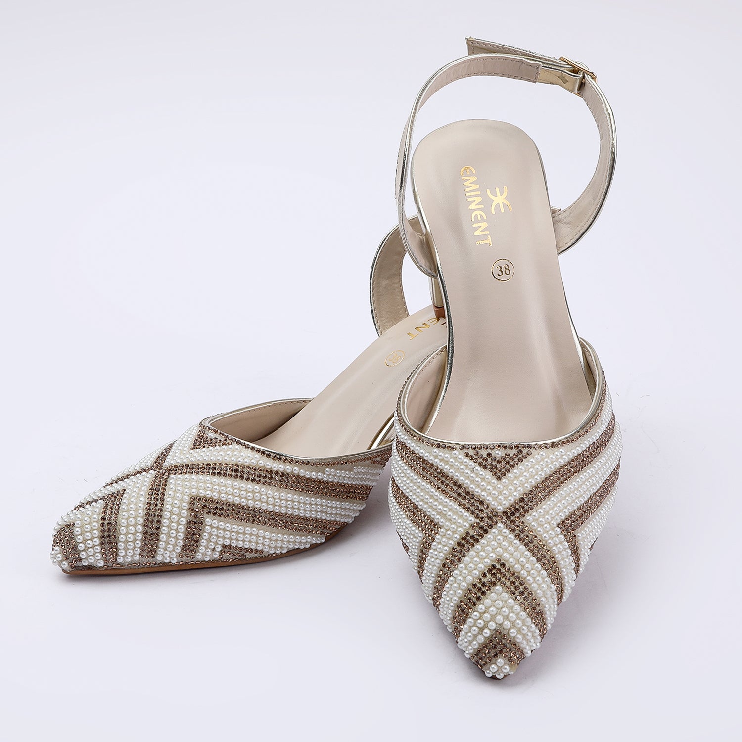 Eminent Women's Heel Banto Sandal - Golden, Women Heels, Eminent, Chase Value