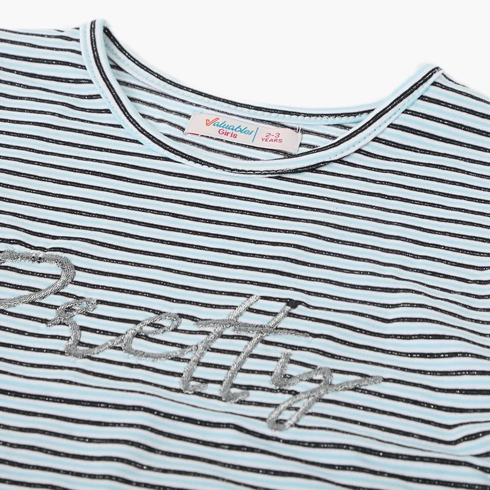 Girls Half Sleeves T-Shirt - Sky Blue, Girls T-Shirts, Chase Value, Chase Value